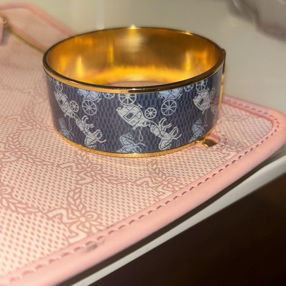 Coach Gold and Navy Bangle Bracelet